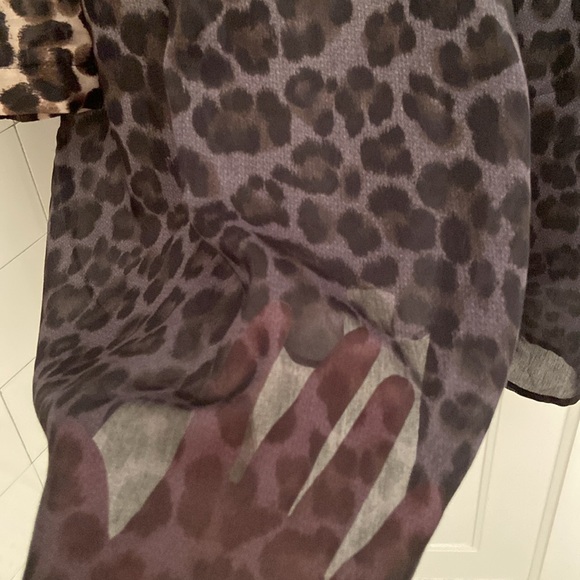 2X Joe Fresh Floaty Chiffon Animal Print Button Down Tunic - Picture 12 of 15